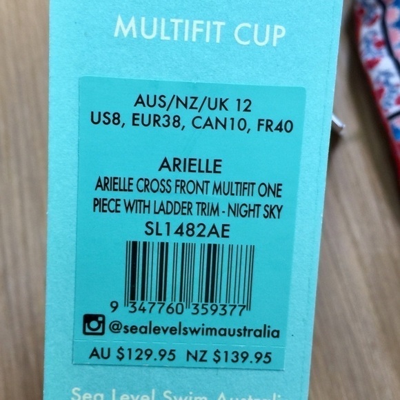 Sea Level Arielle Cross Front Multi Fit One-Piece Swimsuit Size 8 - Picture 9 of 10